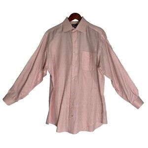 Daniel Cremieux Shirt Men Size 15.5 Pink Check Signature Collection Richard Vtg